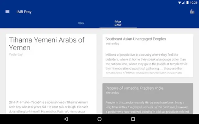 IMB Pray android App screenshot 2